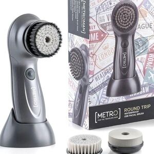 Metro Facial Cleansing Brush Exfoliator Scrubber 3 heads Bi-directional Rotation